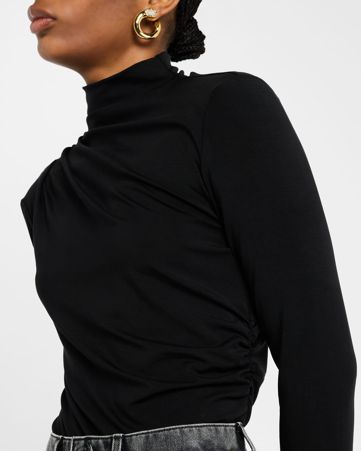 Mylie Gathered Turtleneck Top - 4