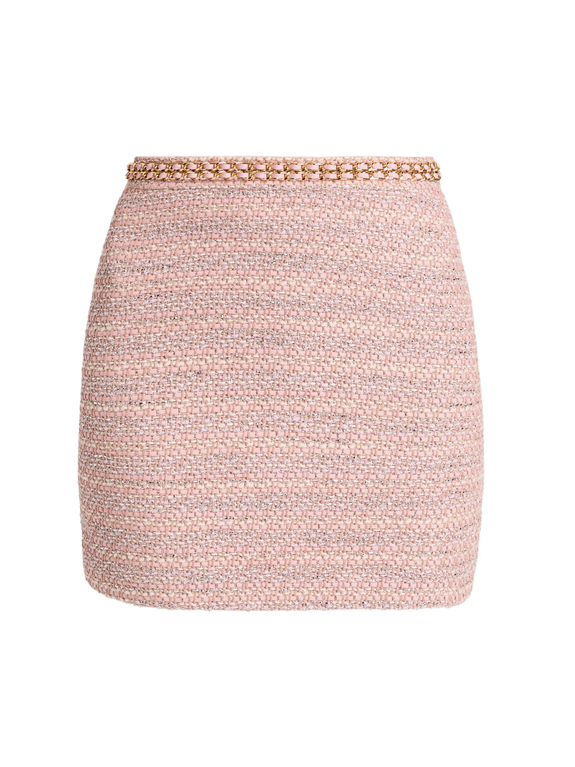 Women's Stella Chain-Trim Tweed Miniskirt - Pink Multi - 1
