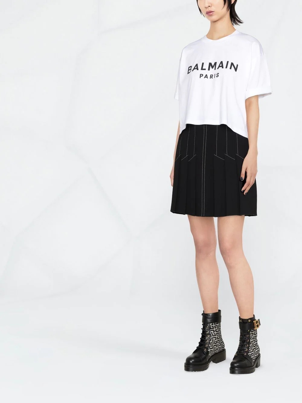 cropped logo-print T-shirt - 2