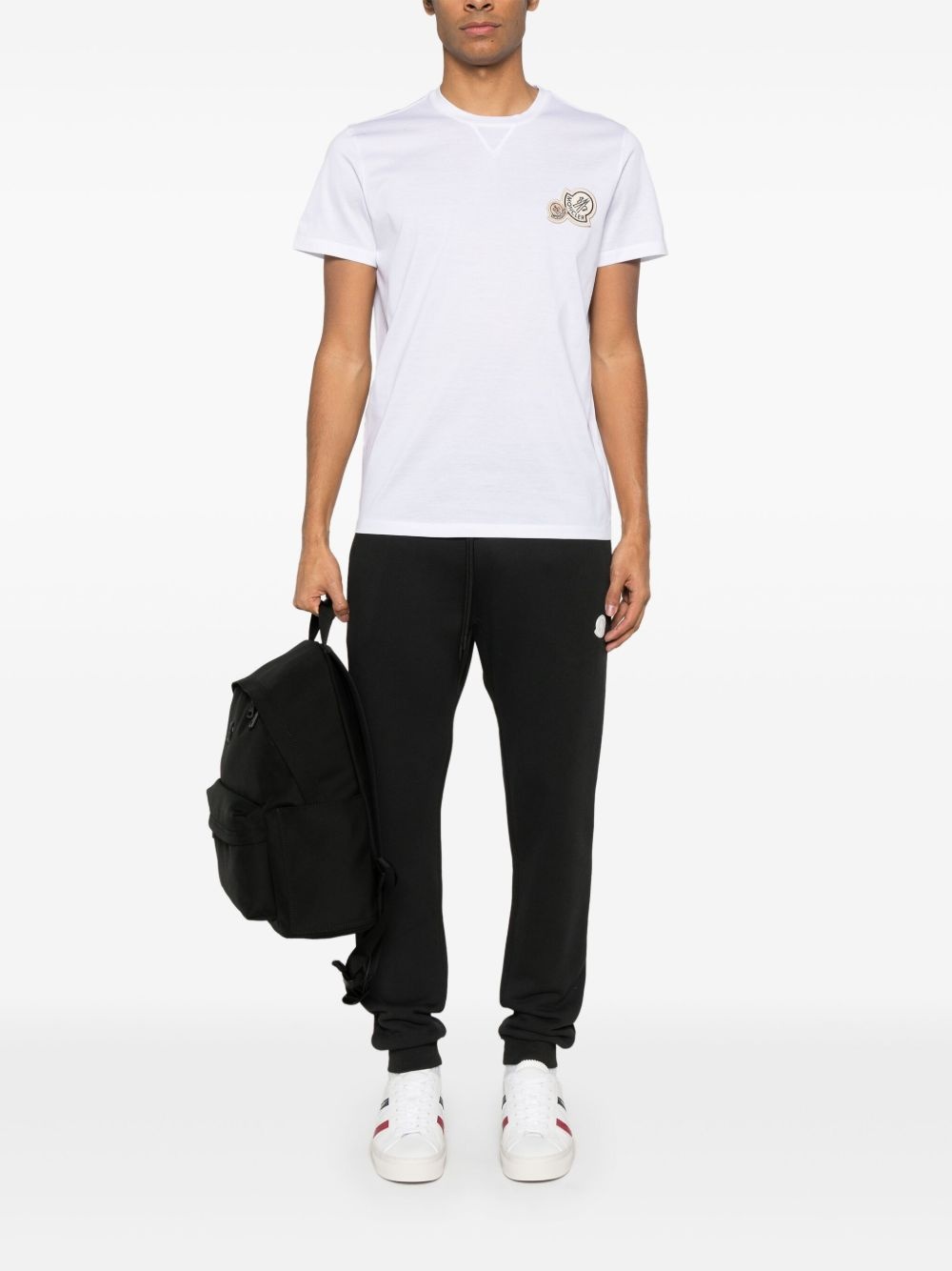 double-logo patch T-shirt - 2