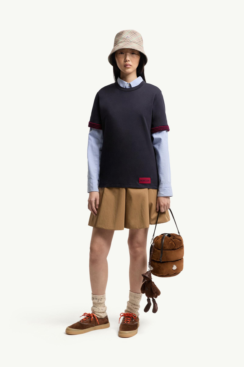 Moncler Crochet-Trimmed Cotton Logo T-Shirt outlook