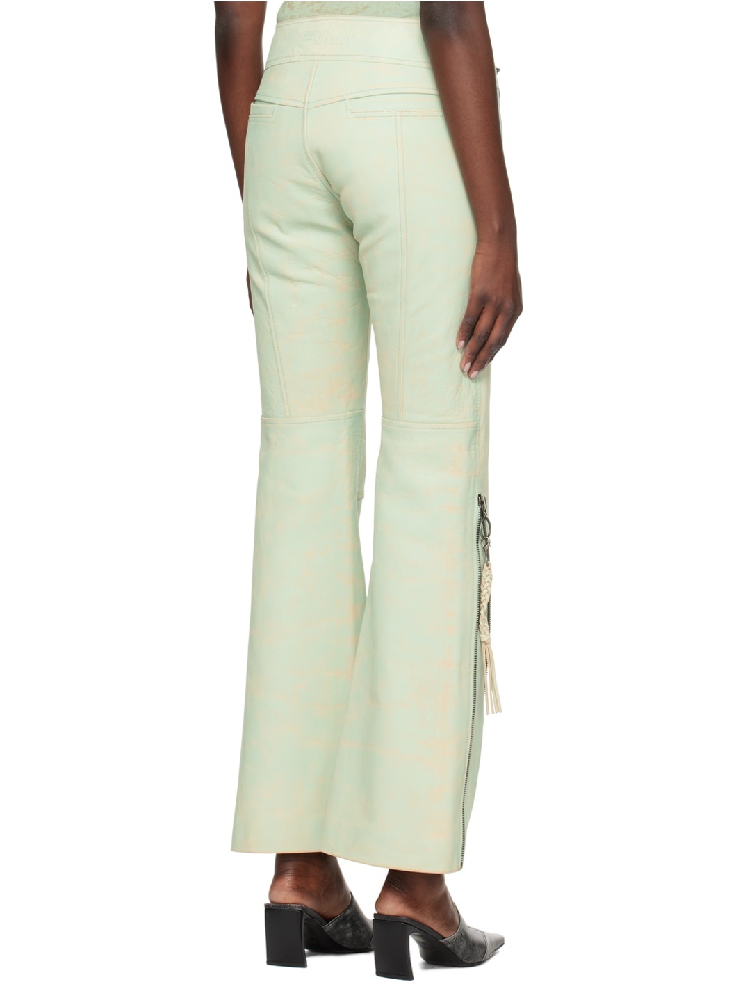 Blue Nihil Leather Pants - 3