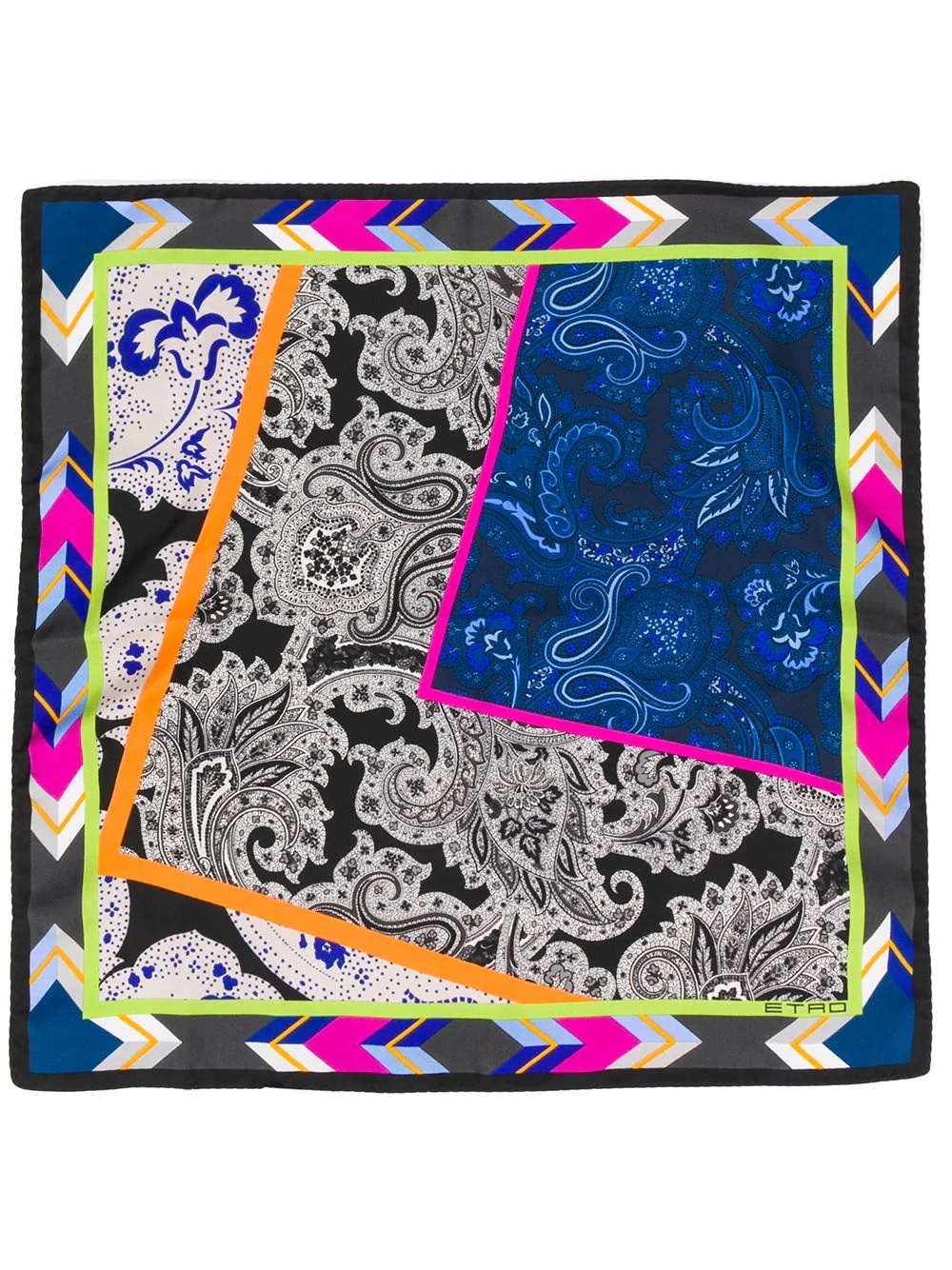 patchwork-print silk pocket square - 2