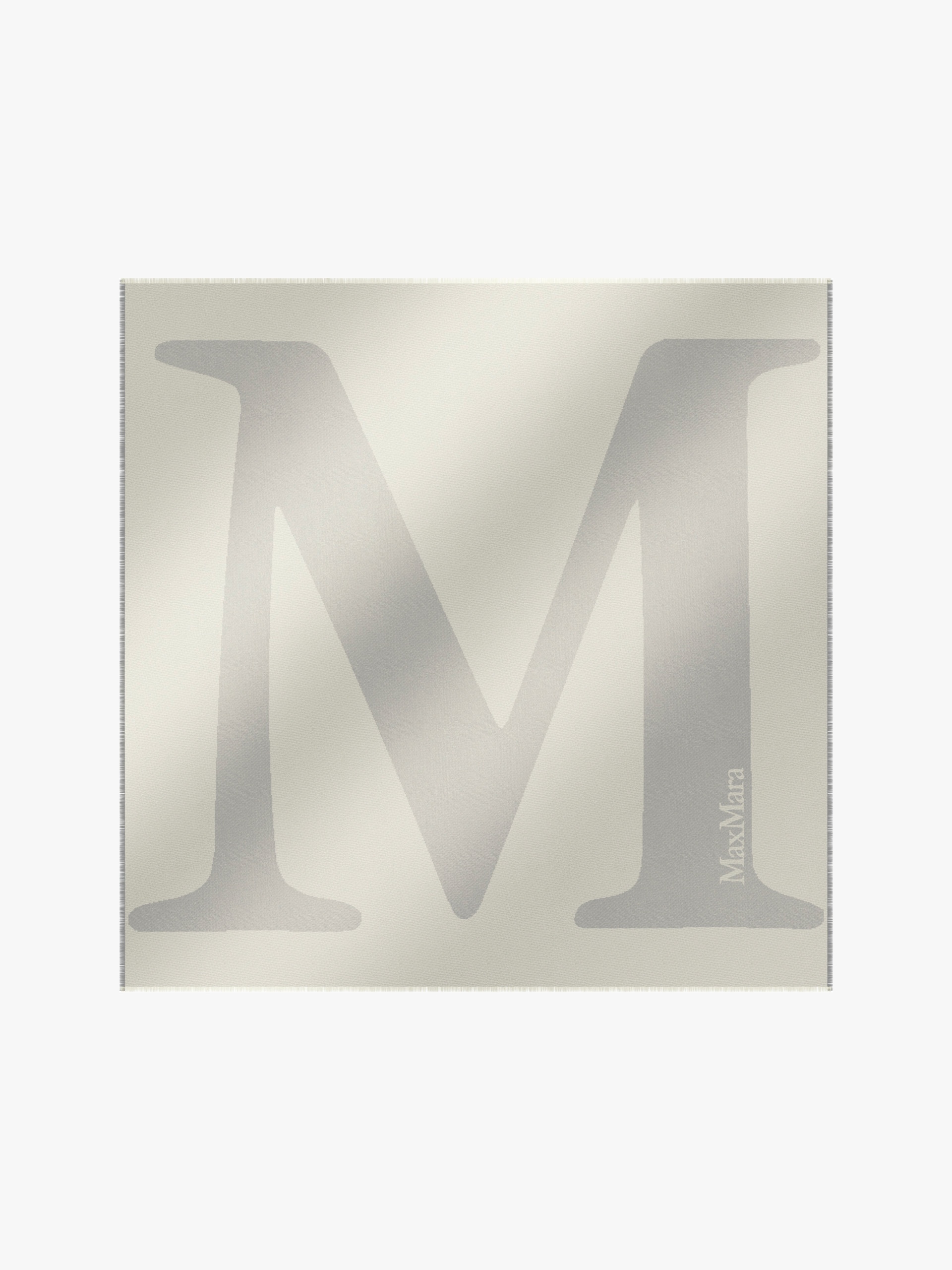 ARAL Jacquard silk and wool Monogram shawl - 1