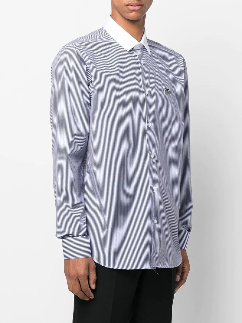 logo-print striped cotton shirt 4