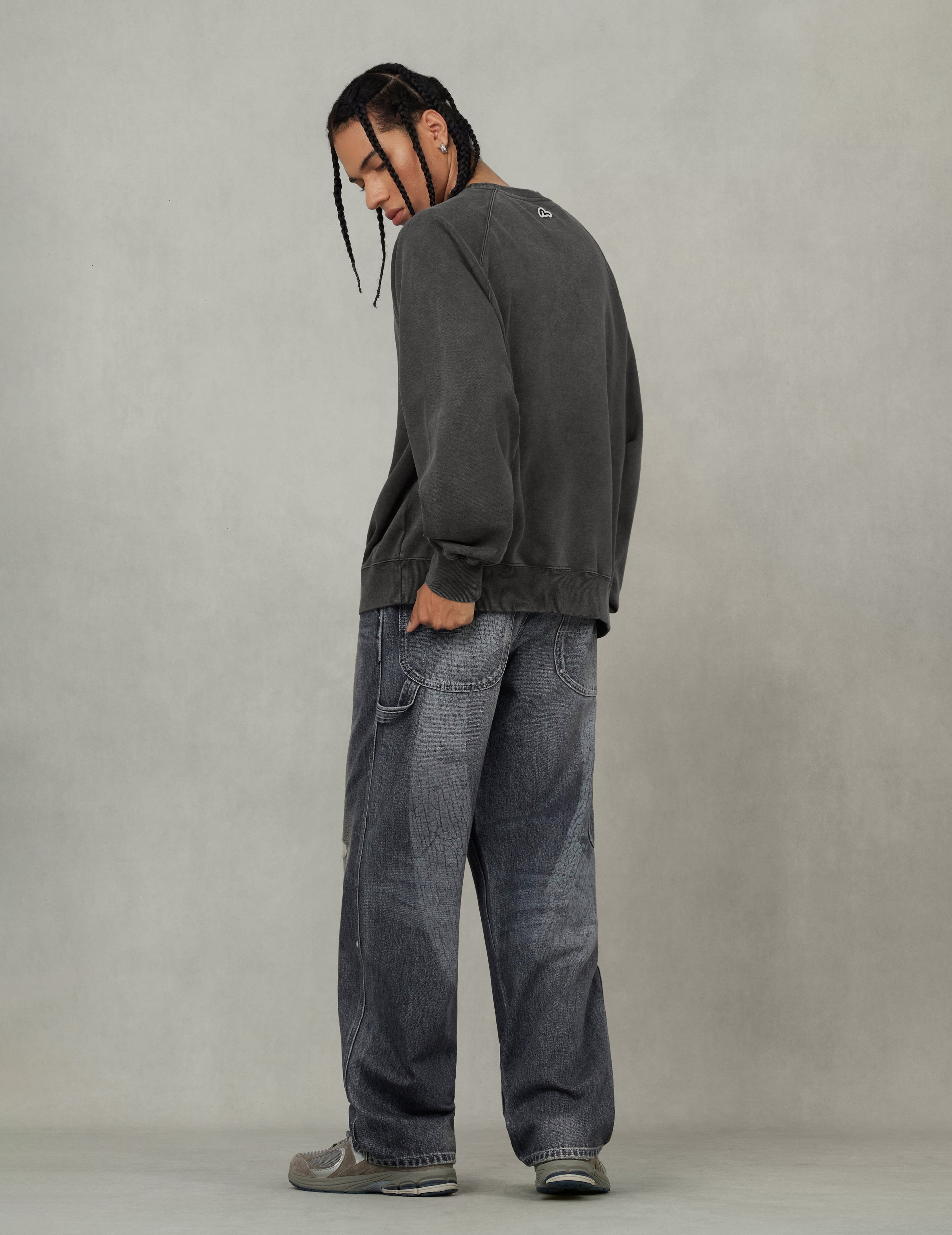 American "Ebisu" Patch and Seagull Embroidery Relax Fit Sweatshirt - 6