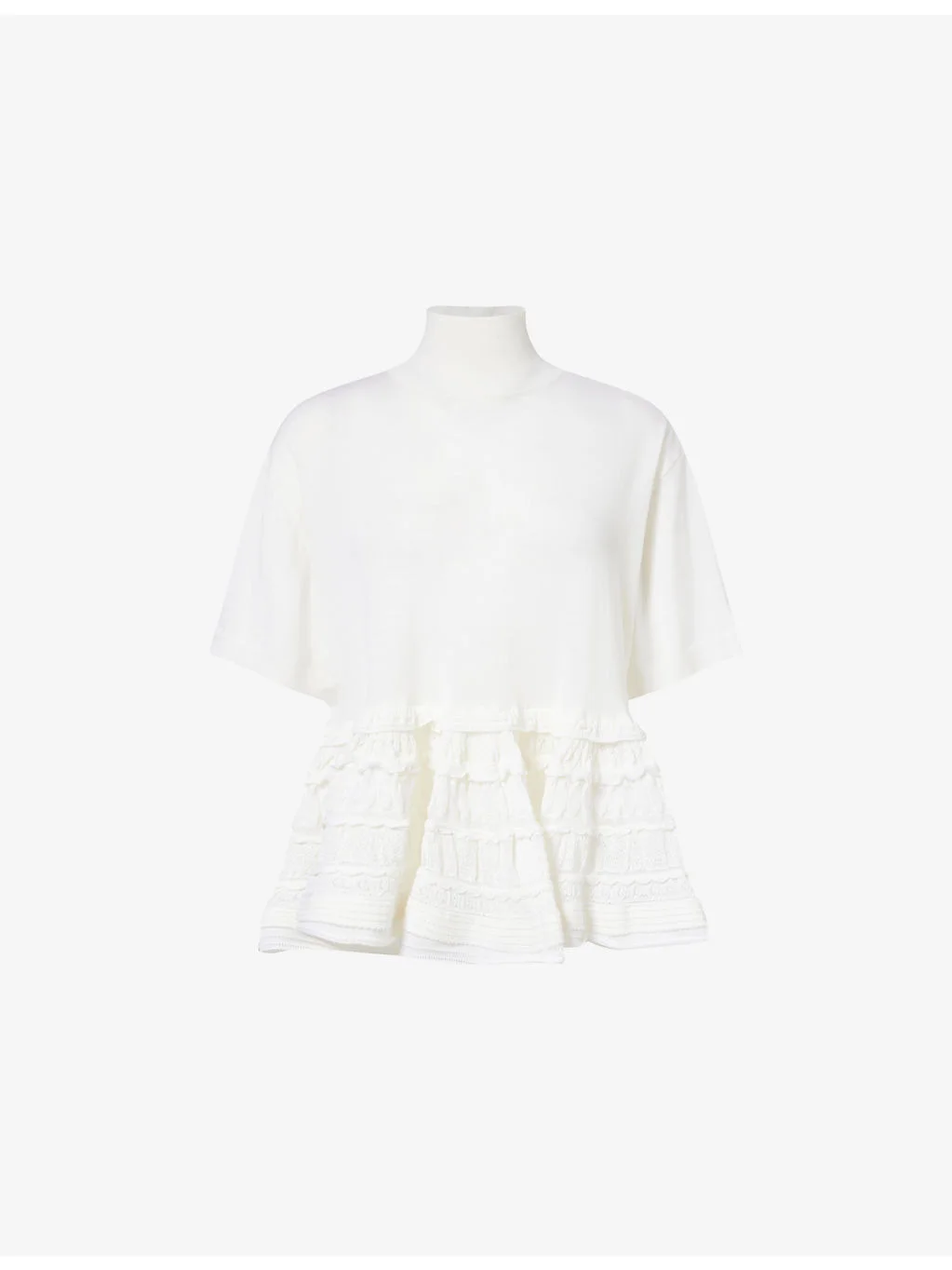 Ruffled Peplum Wool Top - 1