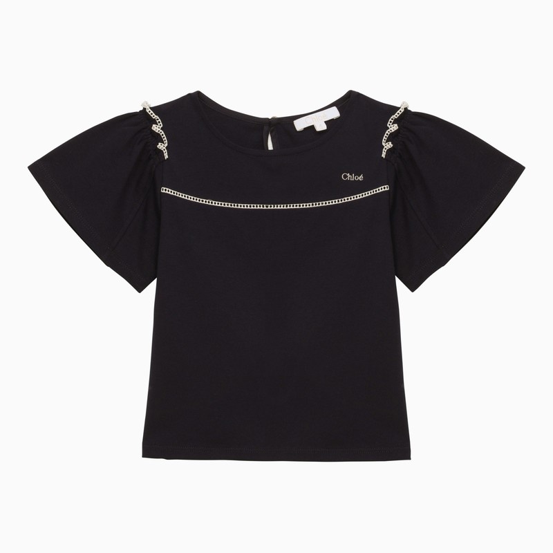 Navy blue cotton T-shirt - 1