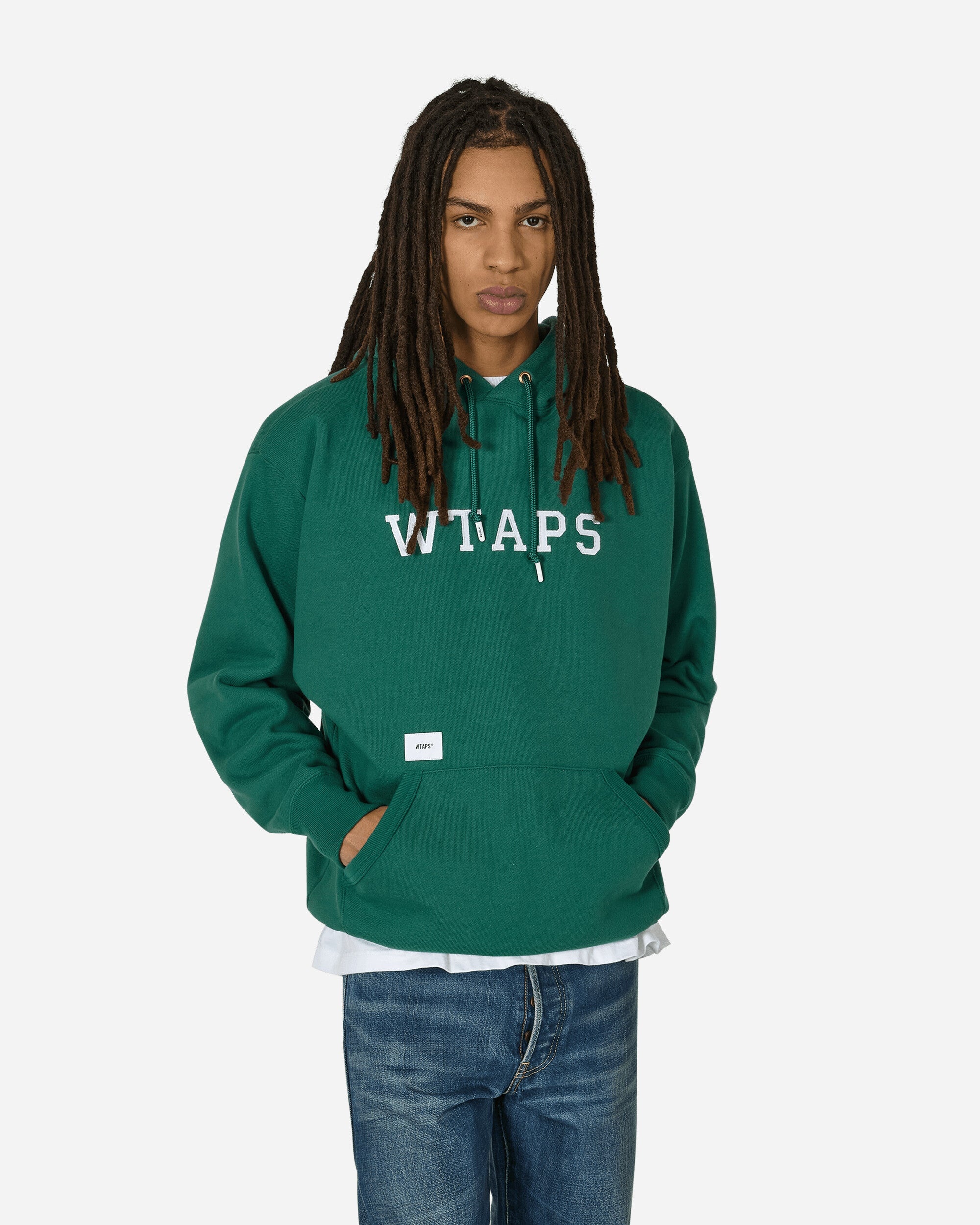WTAPS Academy Hooded Sweatshirt Green | slamjam | REVERSIBLE 