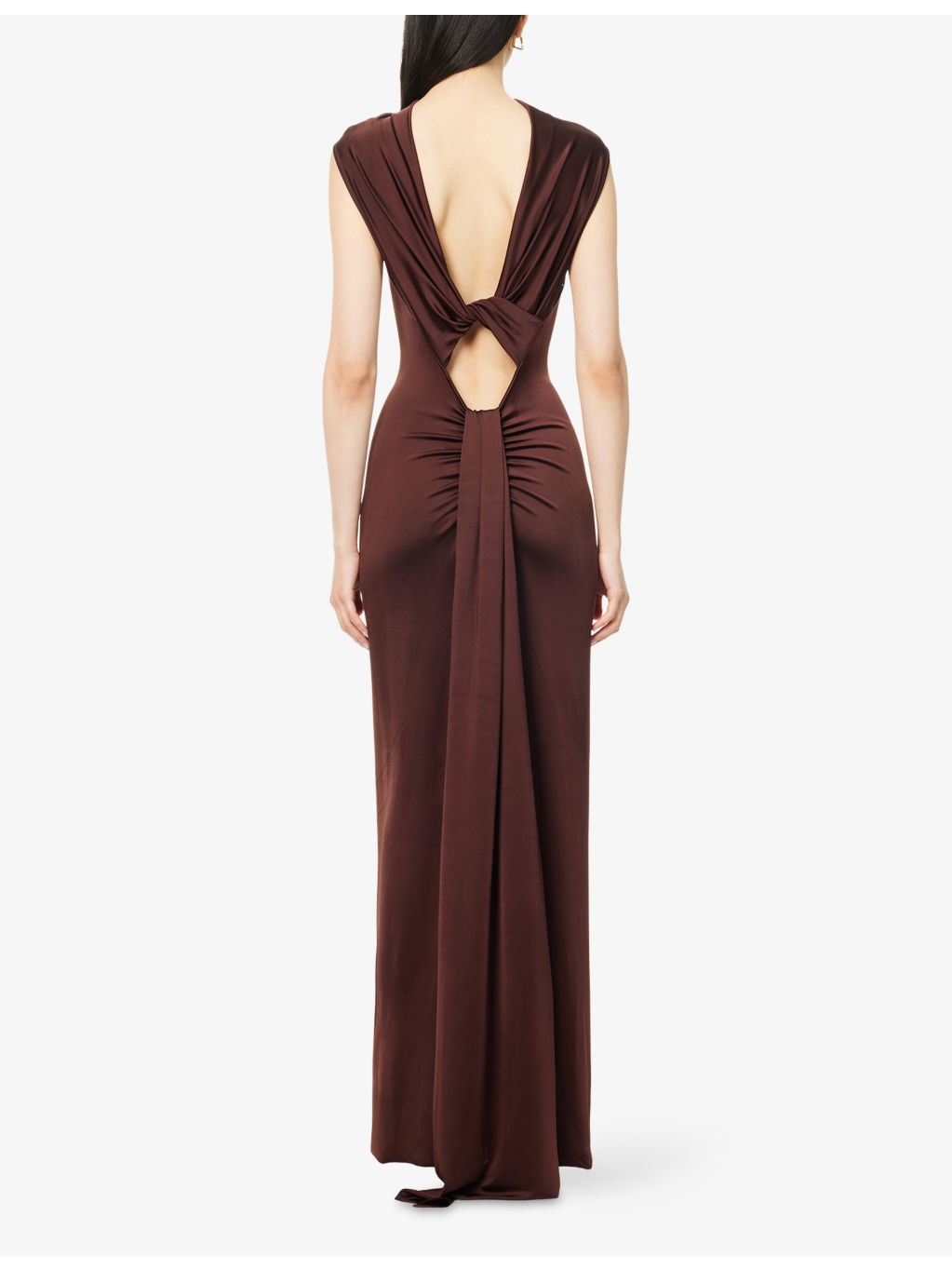 Twisted Sleeveless Stretch-Woven Maxi Dress - 4