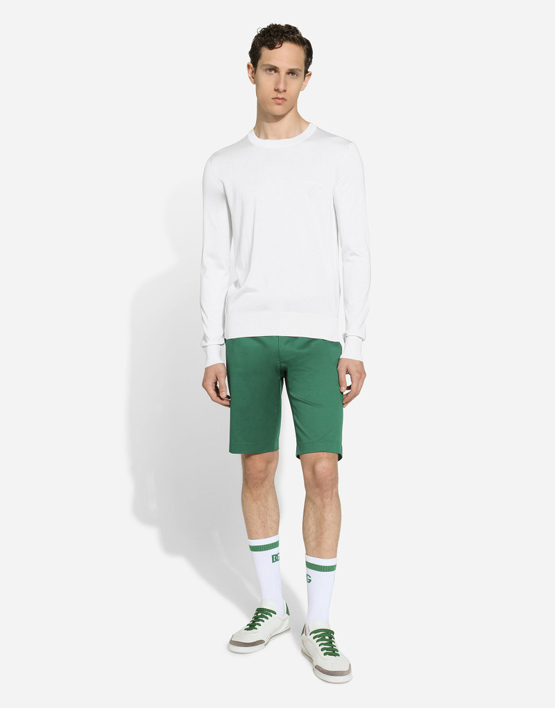 Round-neck silk sweater with Dolce&Gabbana logo 5