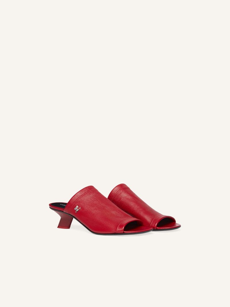 courrèges WET STRETCH LEATHER HEELED MULES outlook