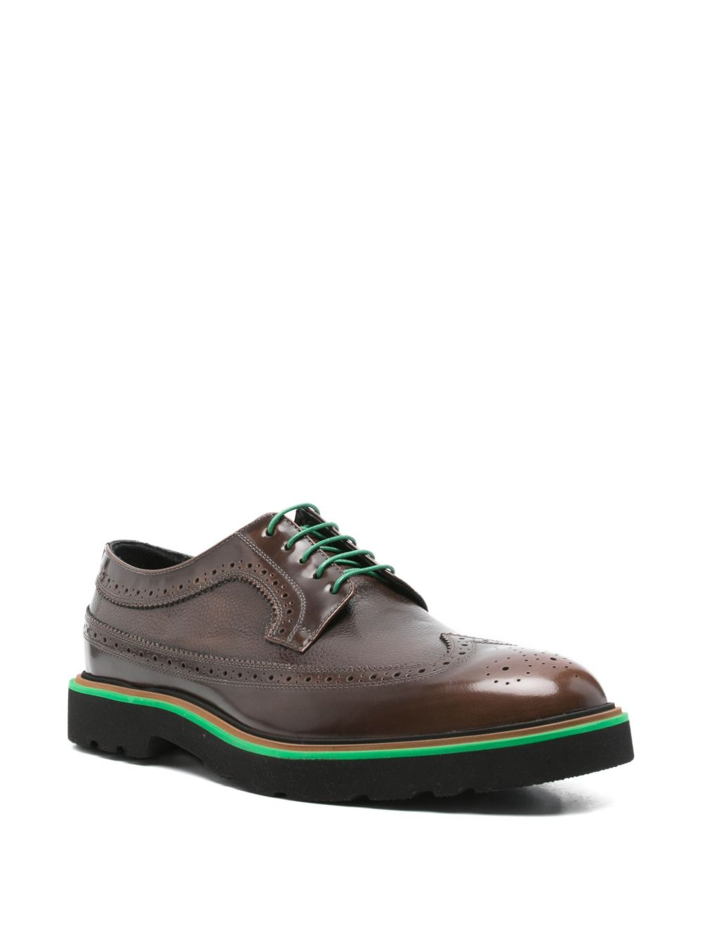 leather brogue derby shoes - 2