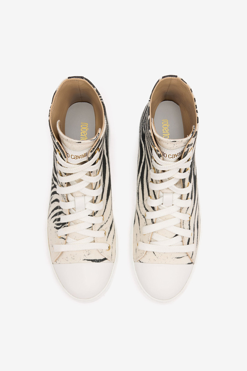 High-Top Sneakers With Zebra Print 6