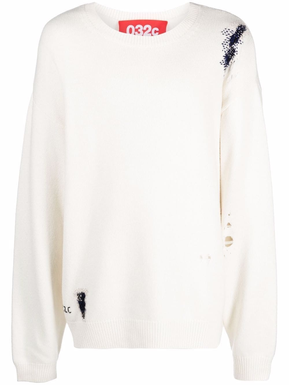 logo-embroidered knitted jumper - 1