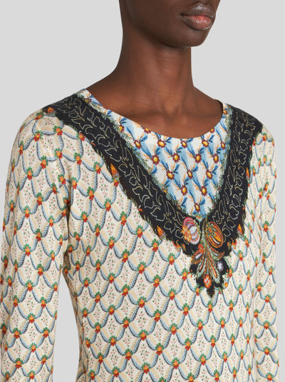 Etro FLORAL SILK AND CASHMERE JUMPER outlook