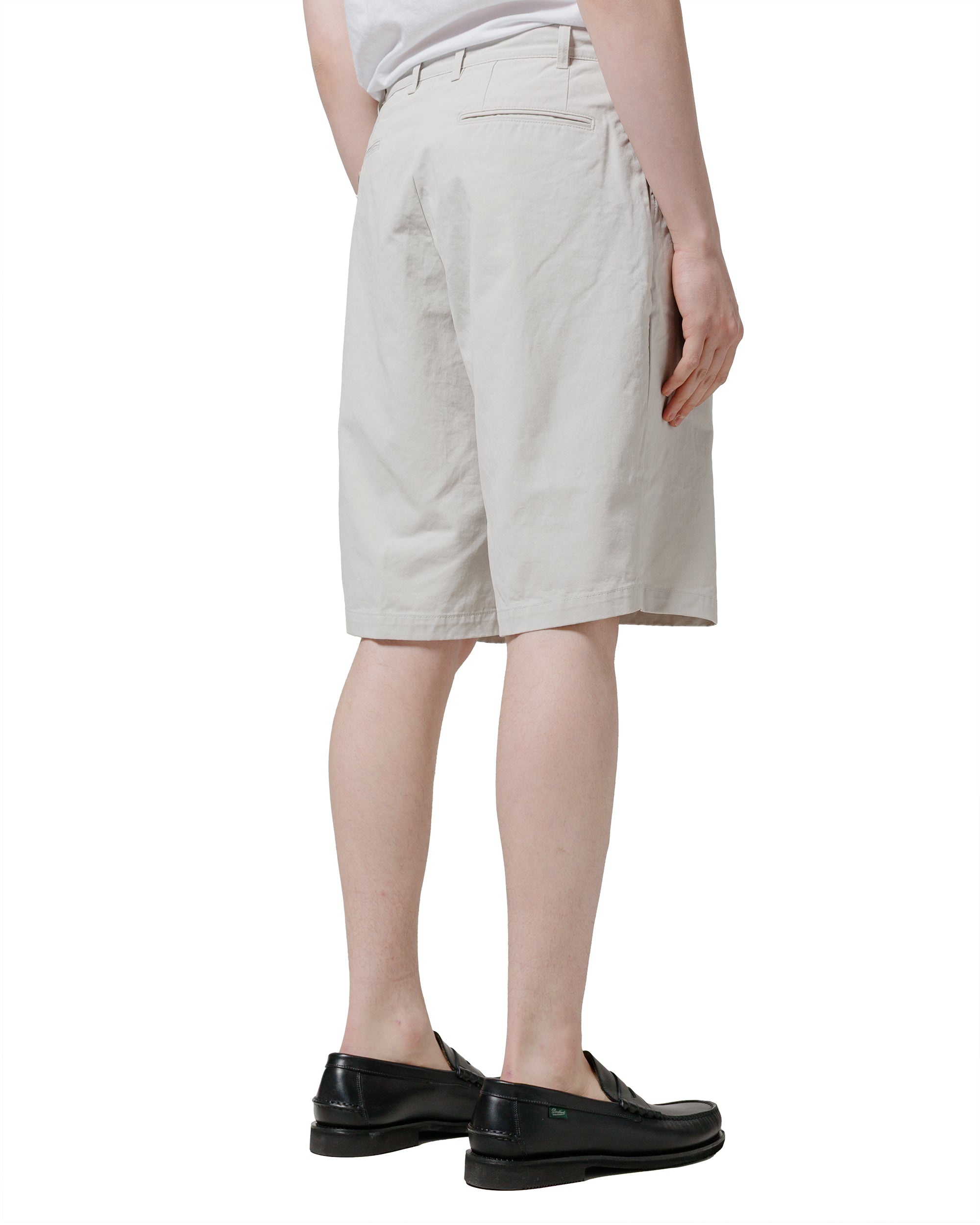 2Pleats Shorts Twill Bio Washed Cement - 3
