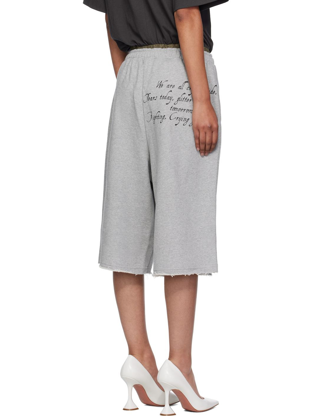Gray Graphic Printed Bermuda Sweat Shorts - 3