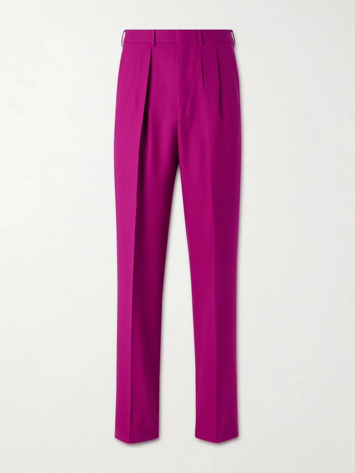 Wide-Leg Wool-Twill Pleated Suit Trousers - 1