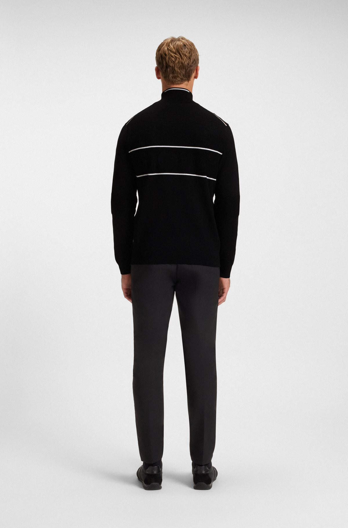 WATER-REPELLENT COTTON SWEATER WITH ZIP NECK - 5