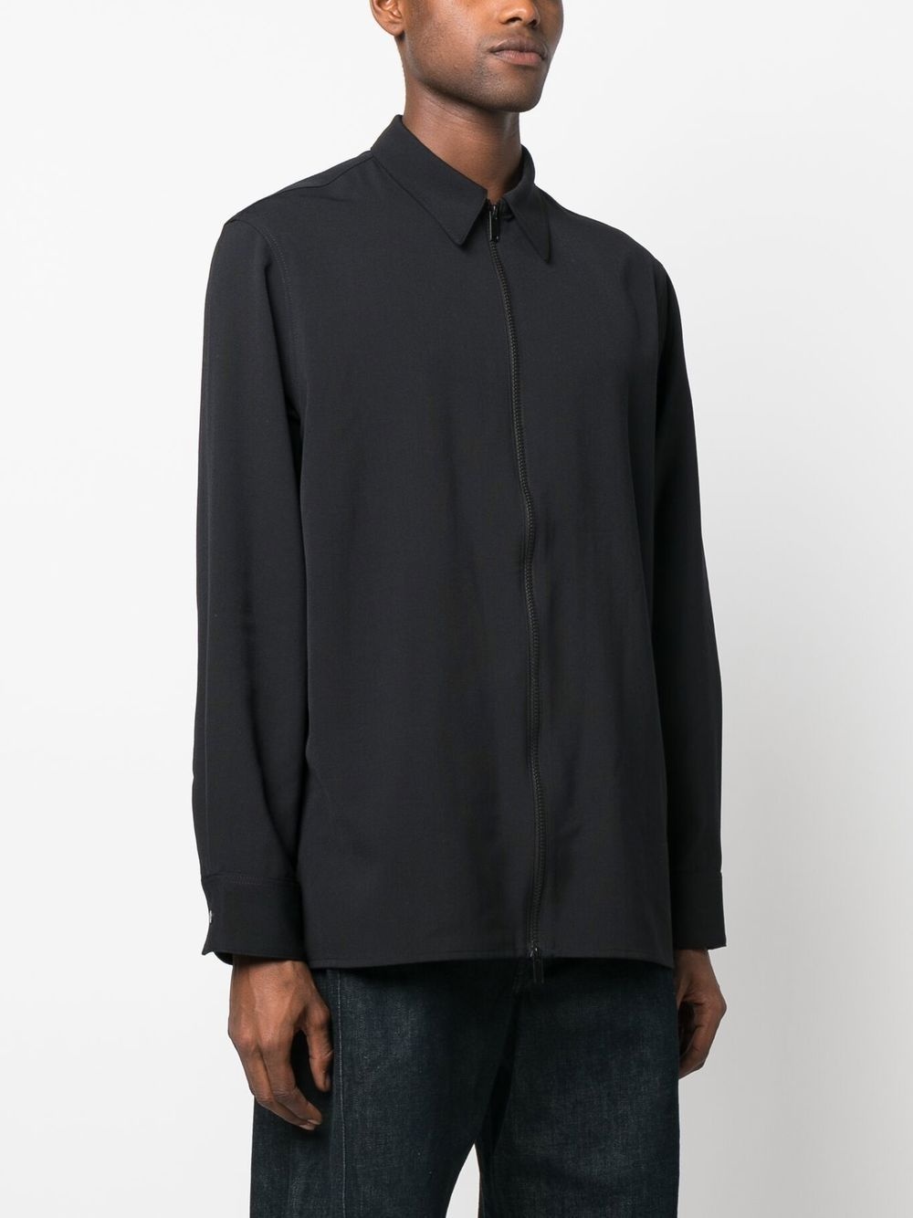 zip-up long-sleeve shirt - 3