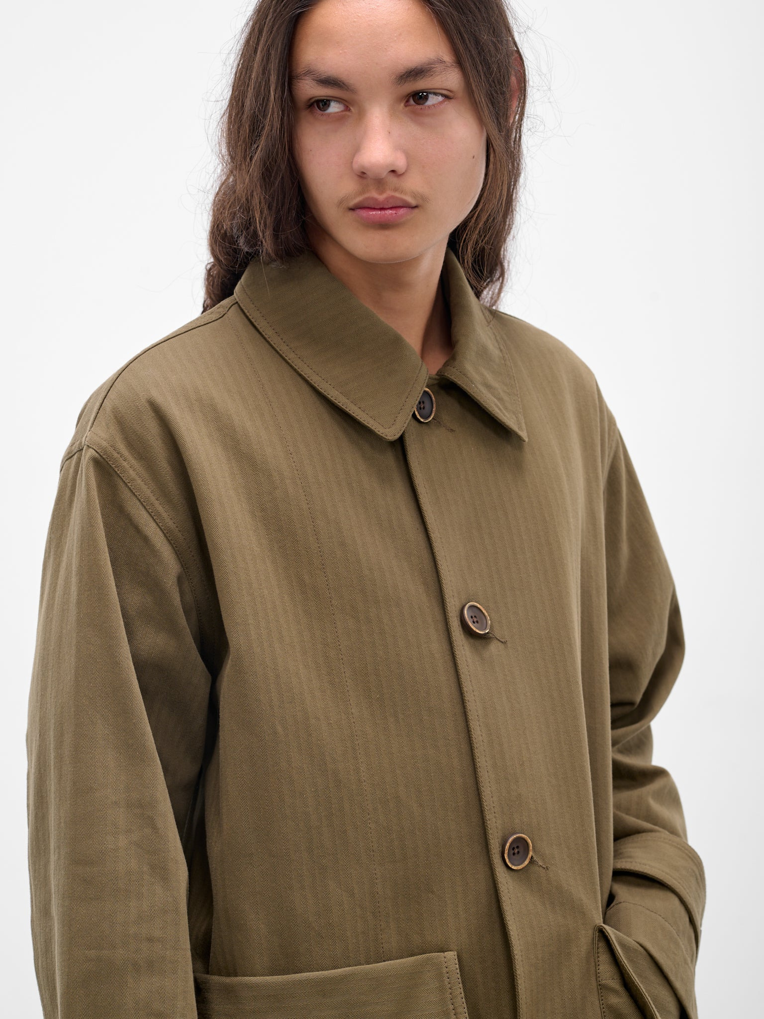 Green Striped Pocket 'Coolly' Coat - 5