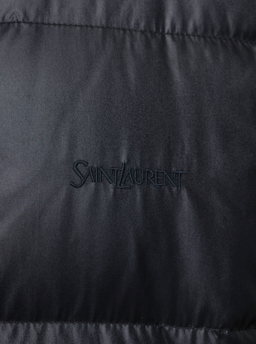 Saint Laurent Men Black Down Jacket With Stand Collar And Logo Embroidery In Nylon Man - 3