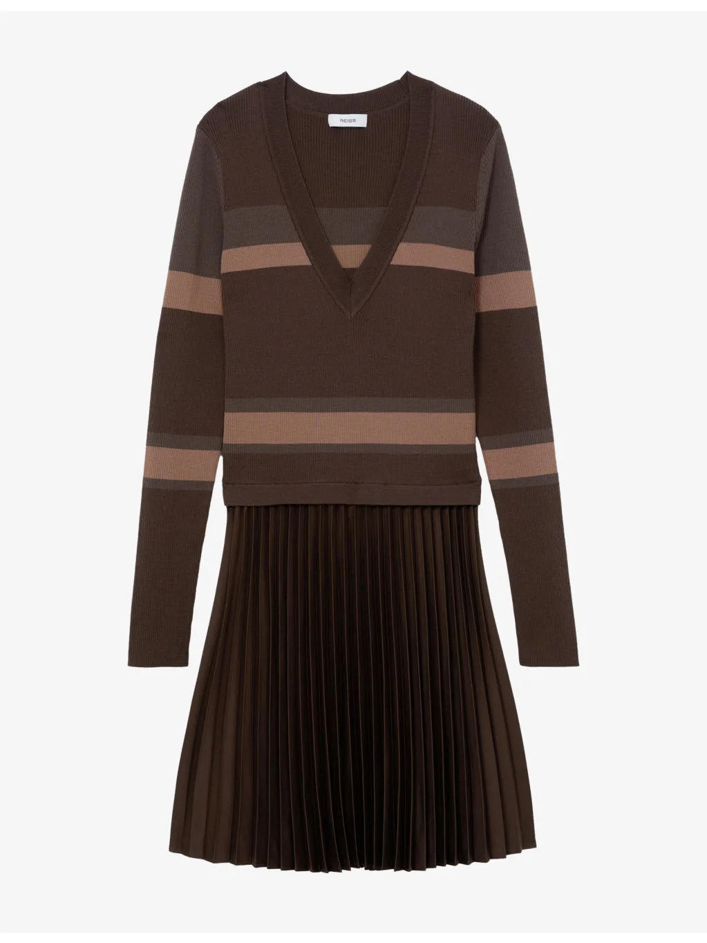 Carly Striped Wool-Blend Mini Dress - 1
