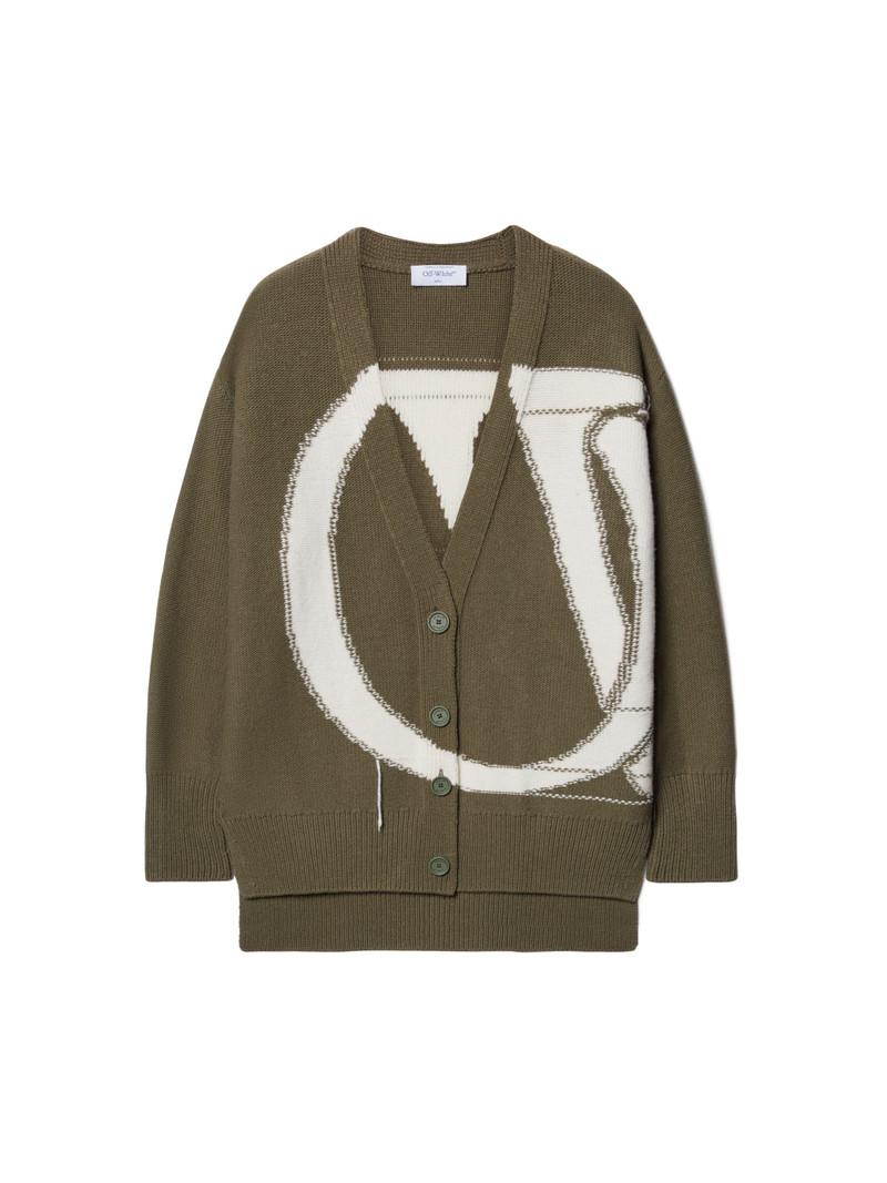 Military Green Maxi Logo Cardigan 1