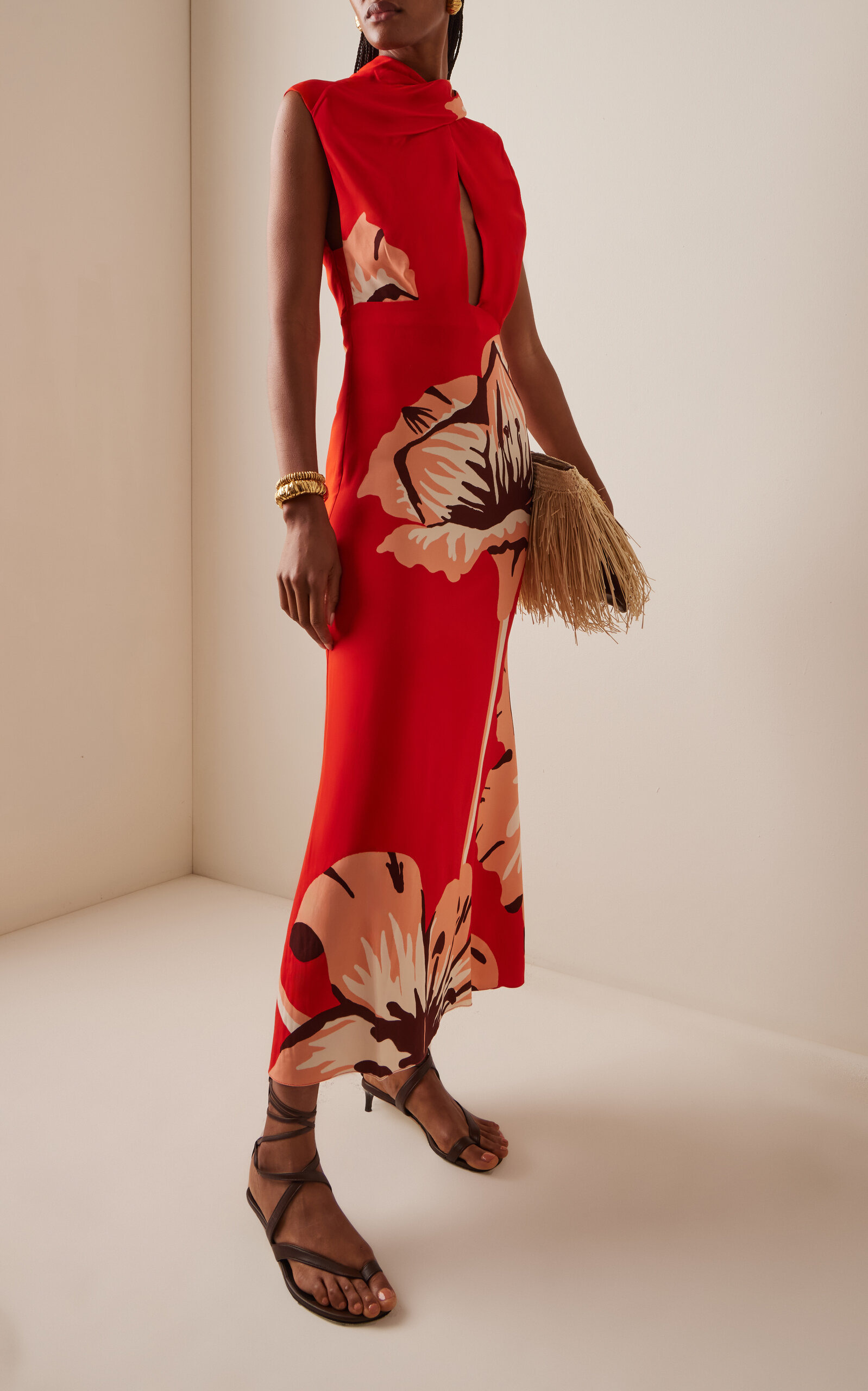 Al Son De Las Astromelias Midi Dress red - 2