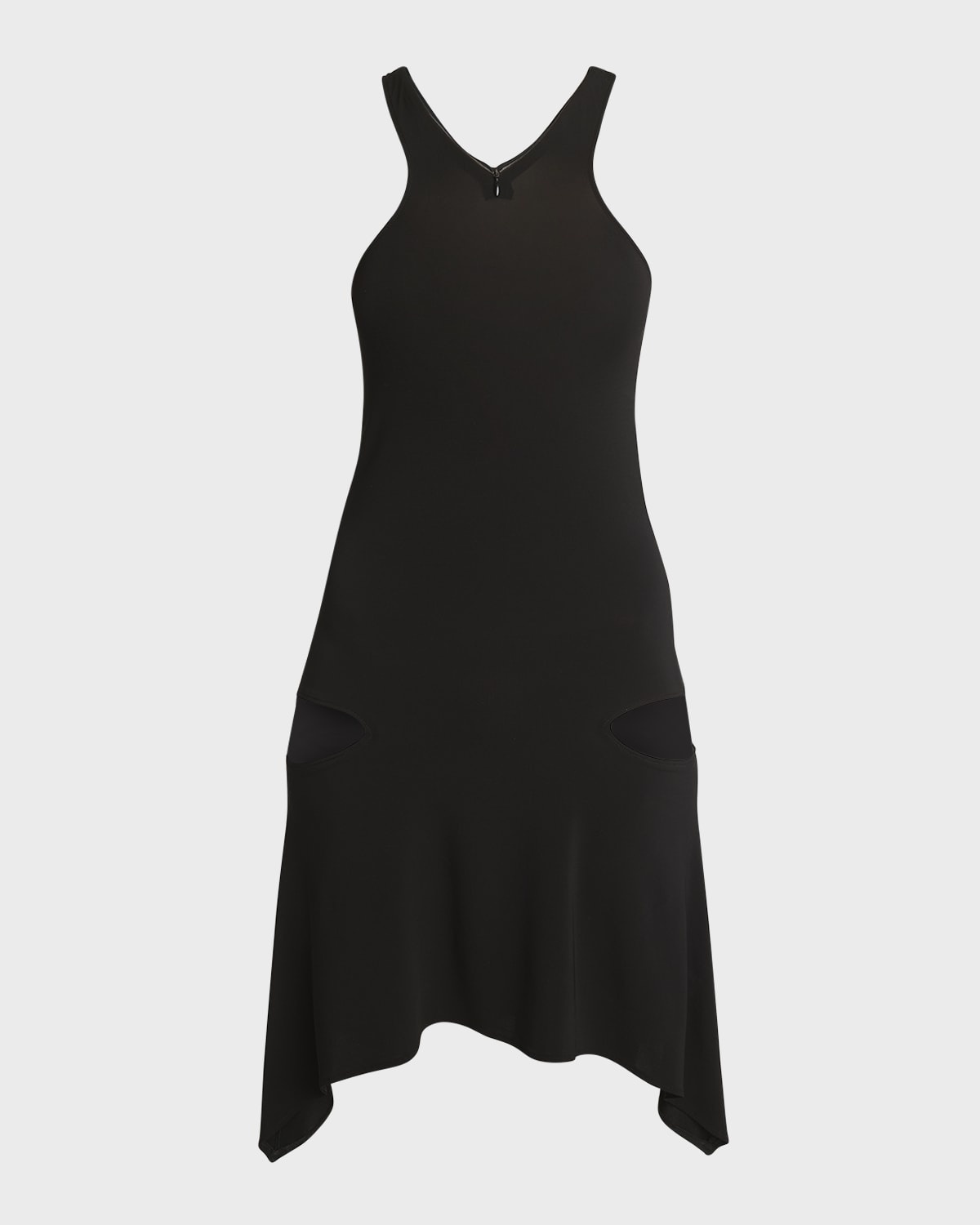 Zip Halter Cutout Crepe Jersey Mini Dress - 1
