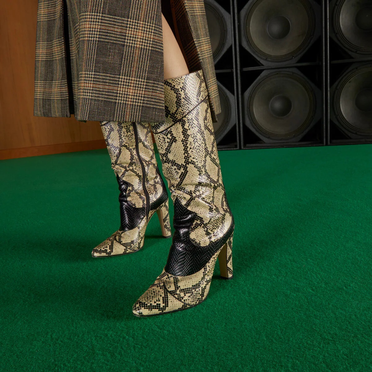 Women's python print boots - 3