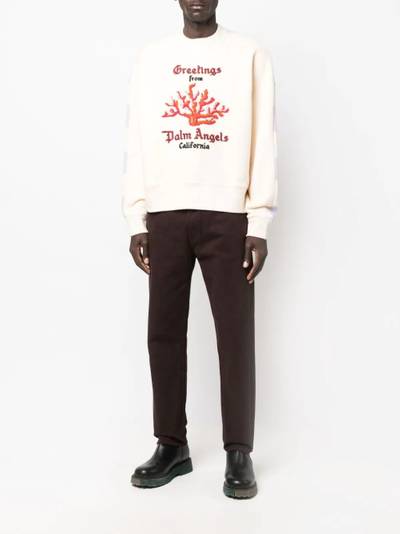 Palm Angels Coral mix knit sweatshirt outlook