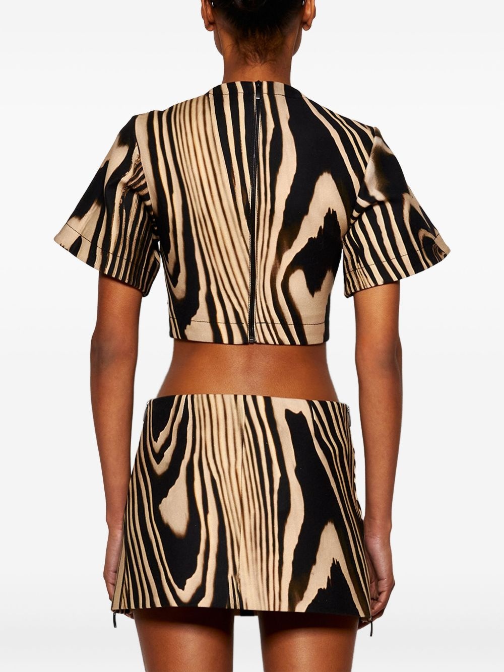 zebra-pattern T-shirt - 5