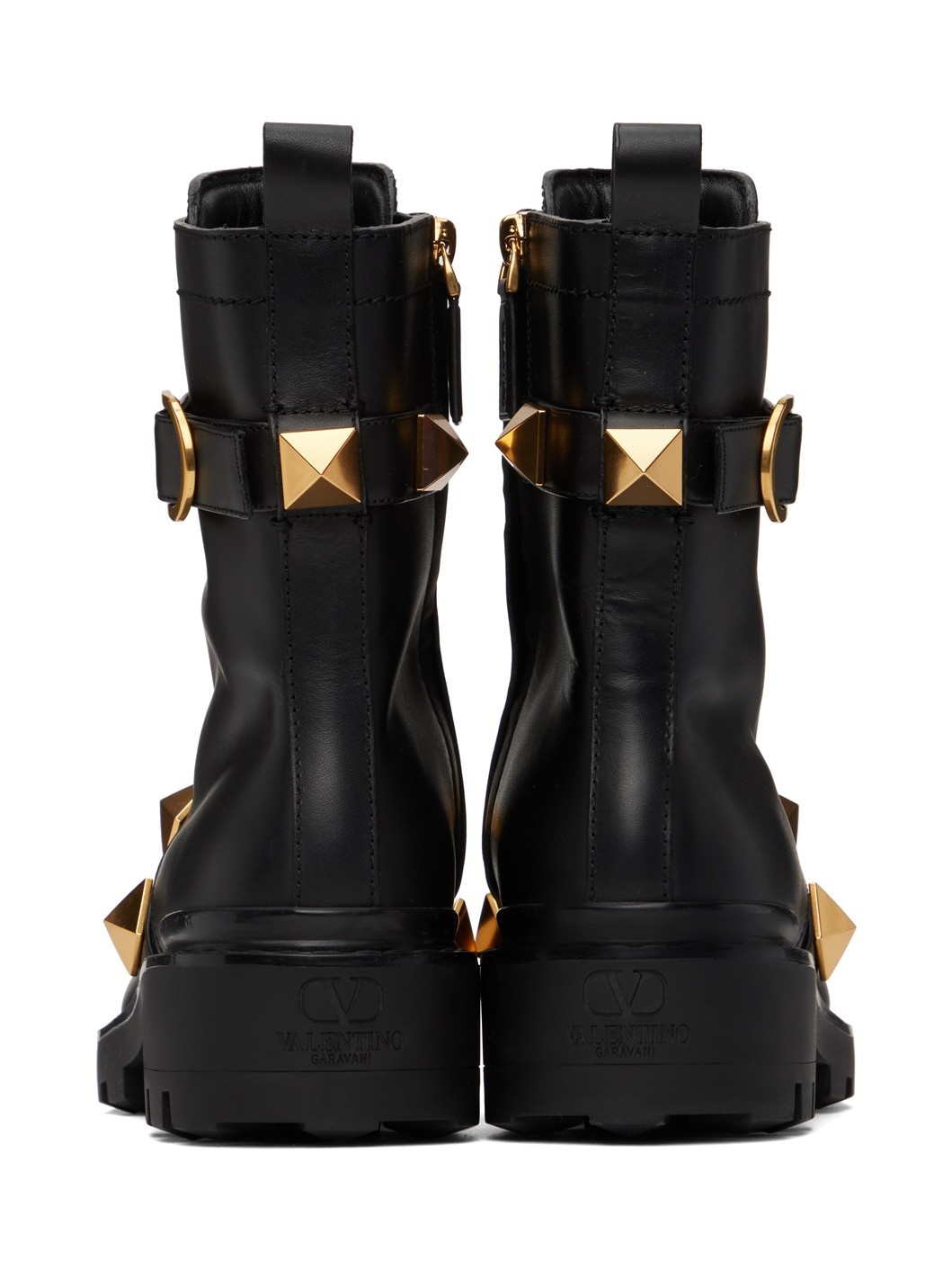 Black Roman Stud Boots - 2