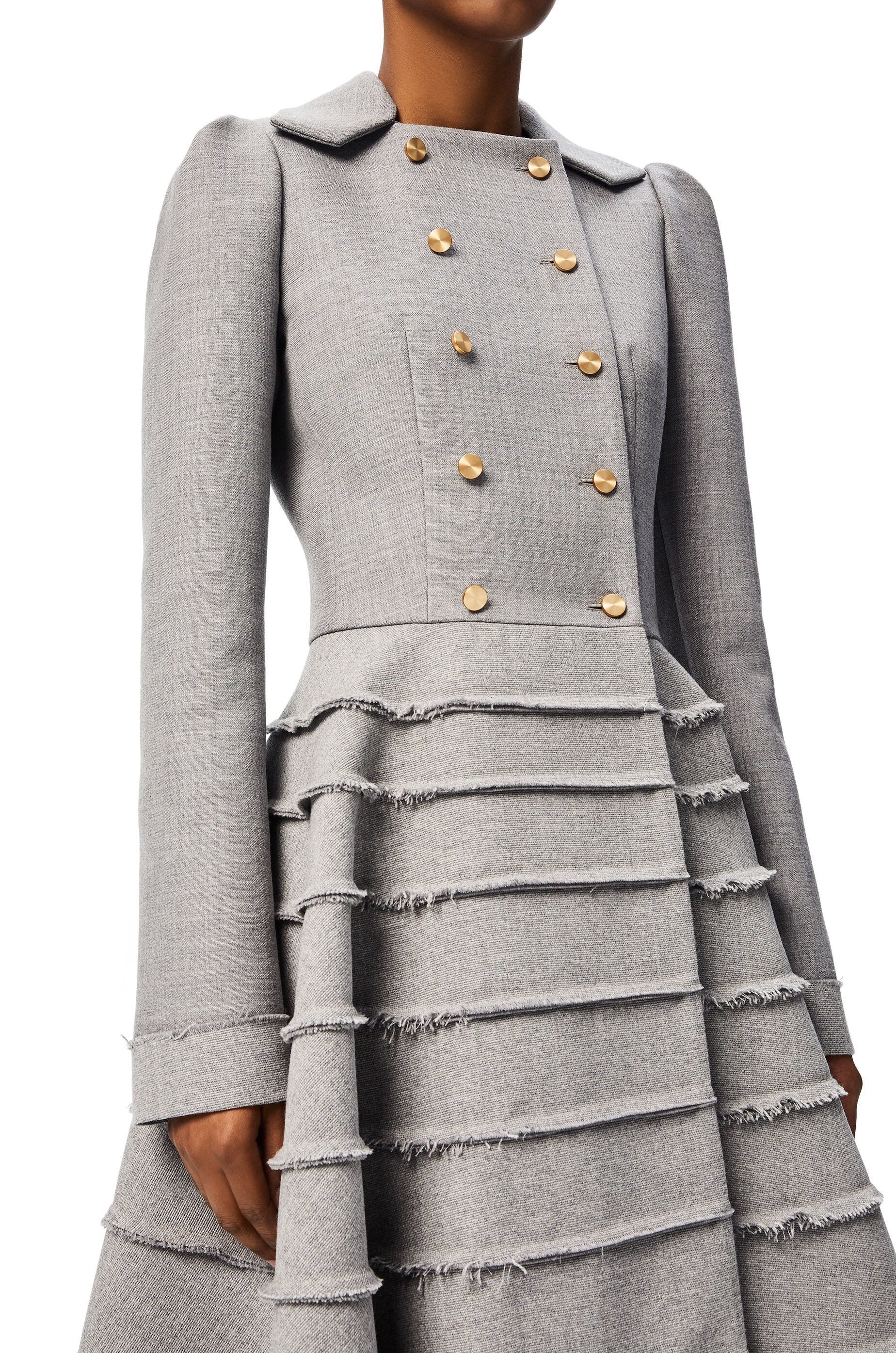 Raw edge coat in wool - 6
