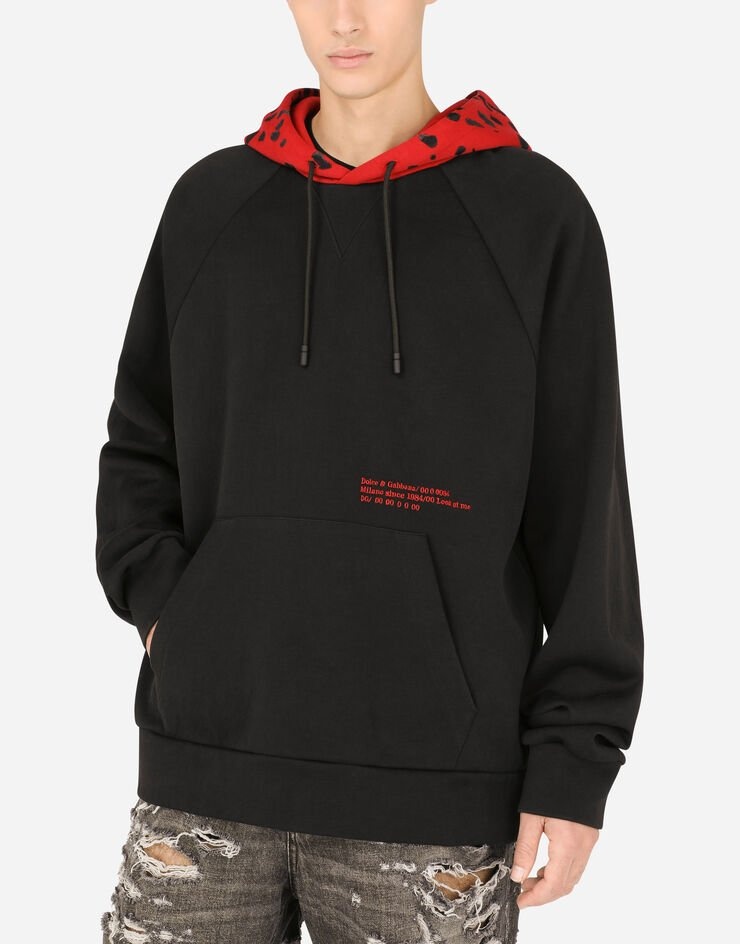 Jersey hoodie with embroidery - 4