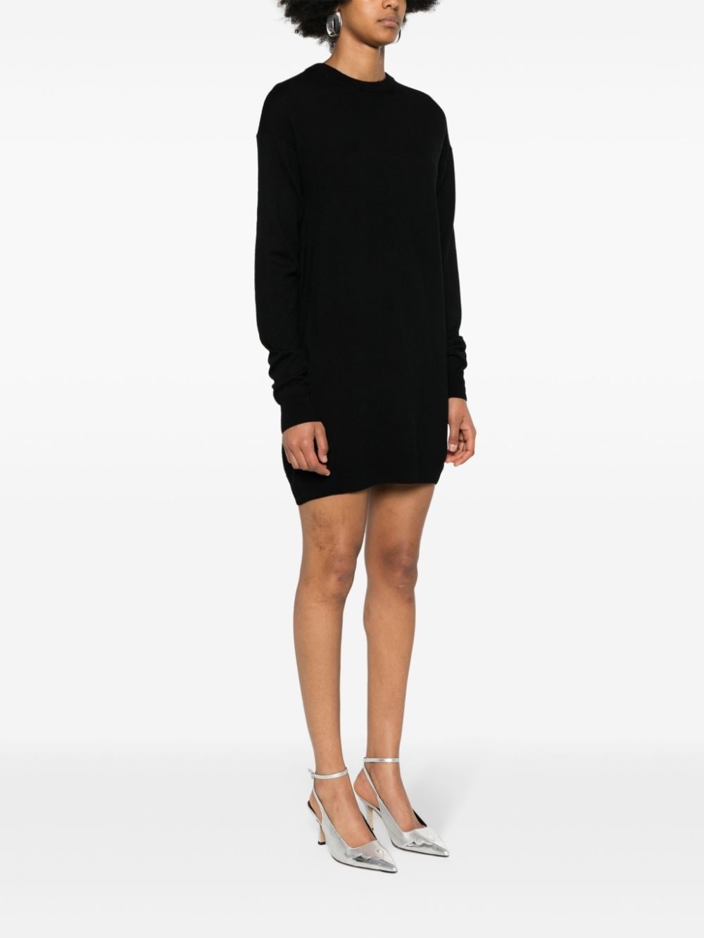 open-back knitted mini dress - 3