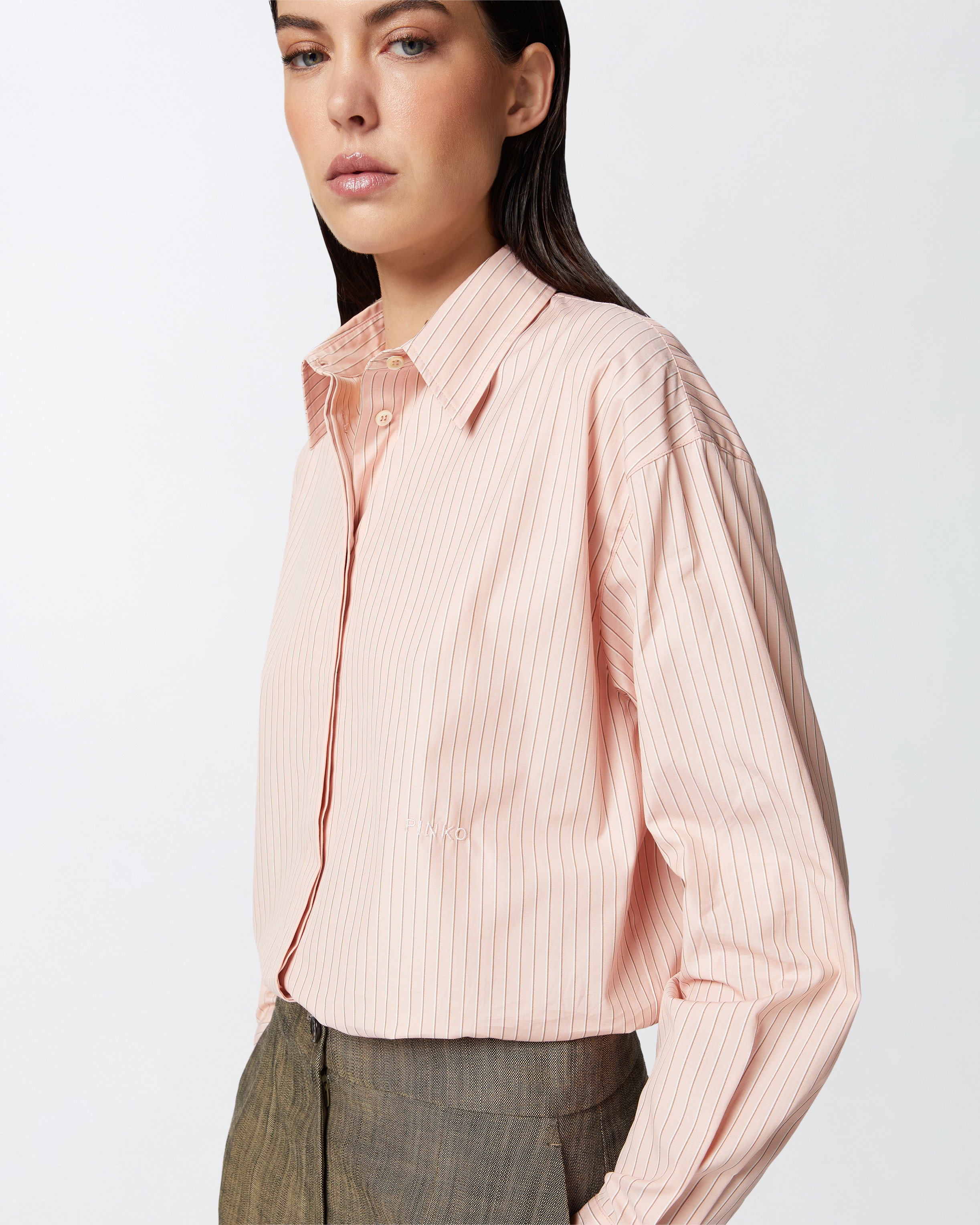 OVERSIZED STRIPED POPLIN SHIRT - 5