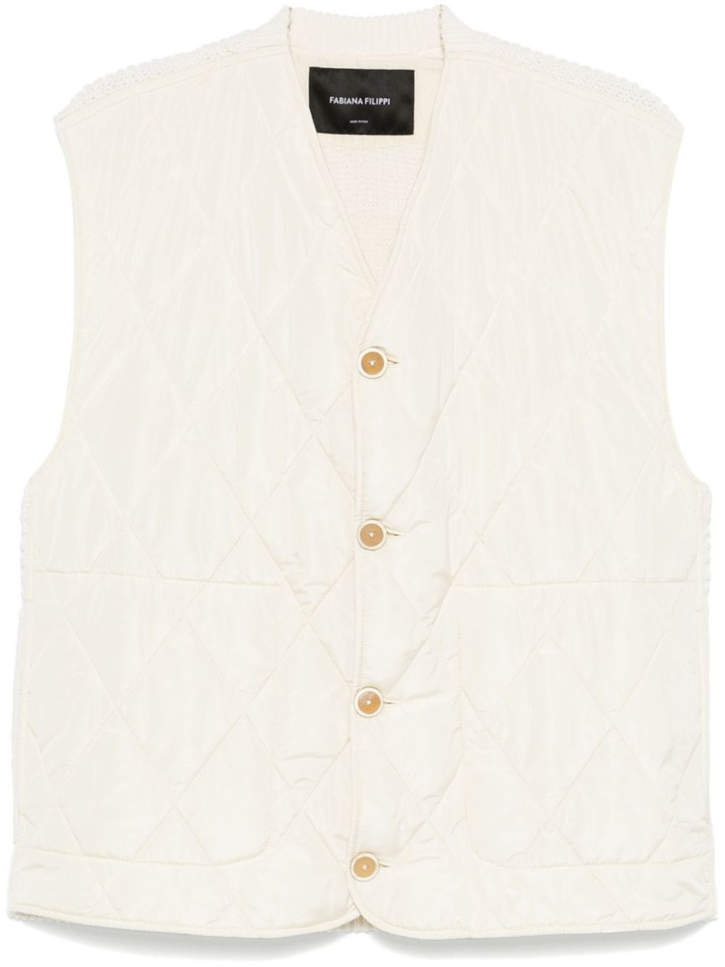 diamond-quilted gilet 1