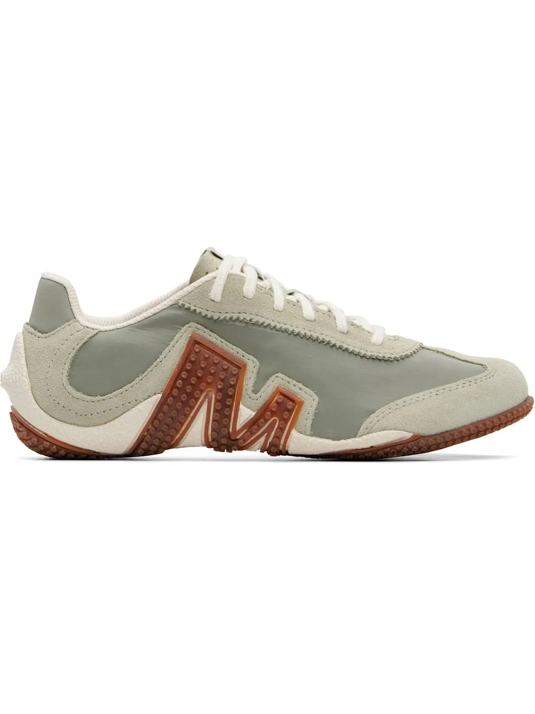 Beige & Green Relay Fly Vent Sneakers - 1
