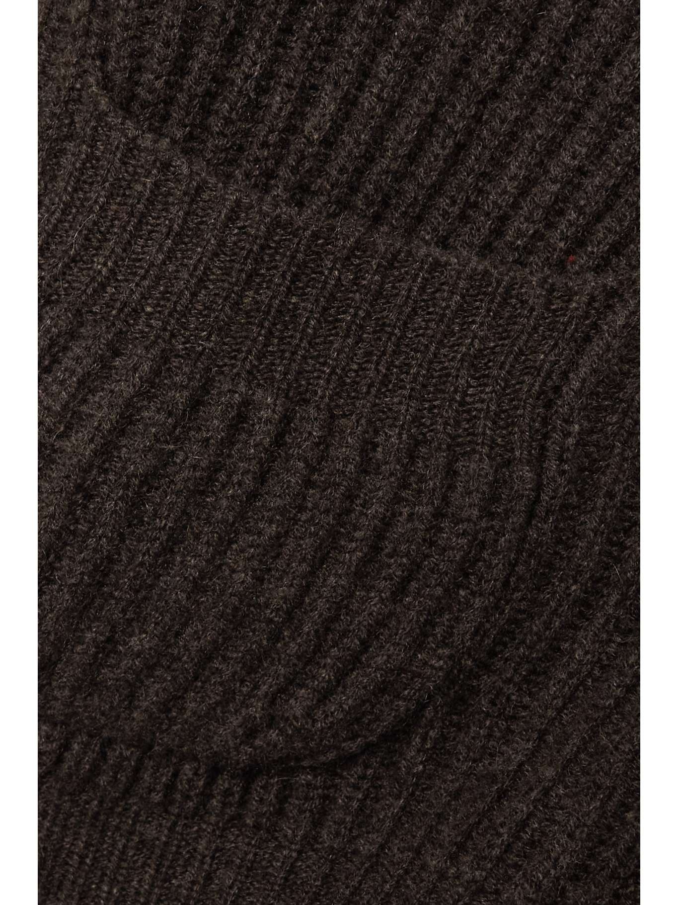 Monaco cropped ribbed cashmere cardigan Brown - 4