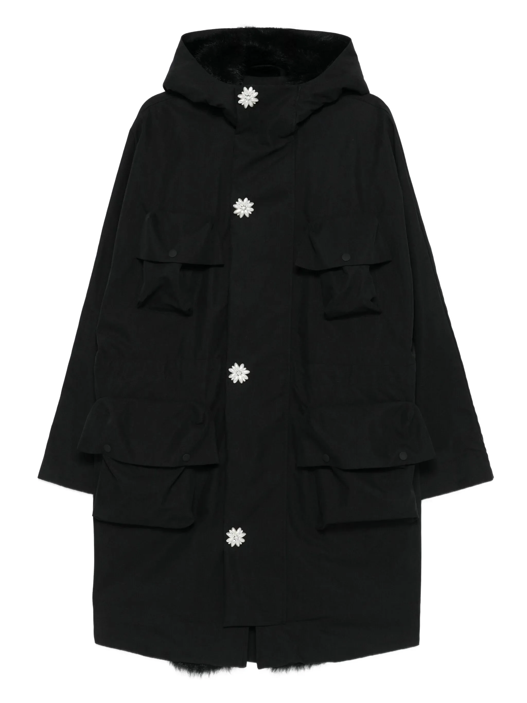 hooded parka coat - 1