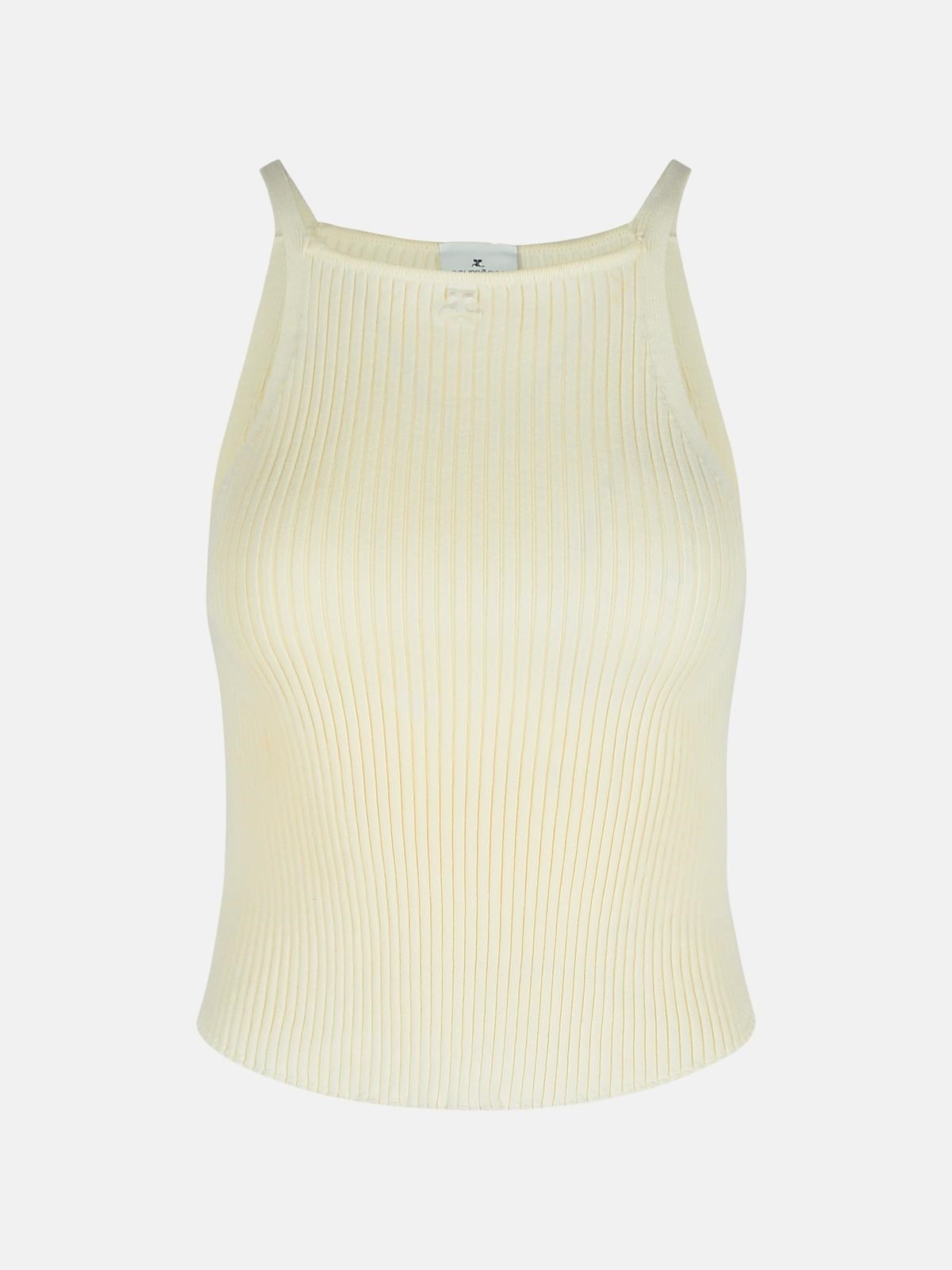 IVORY VISCOSE BLEND TOP - 1