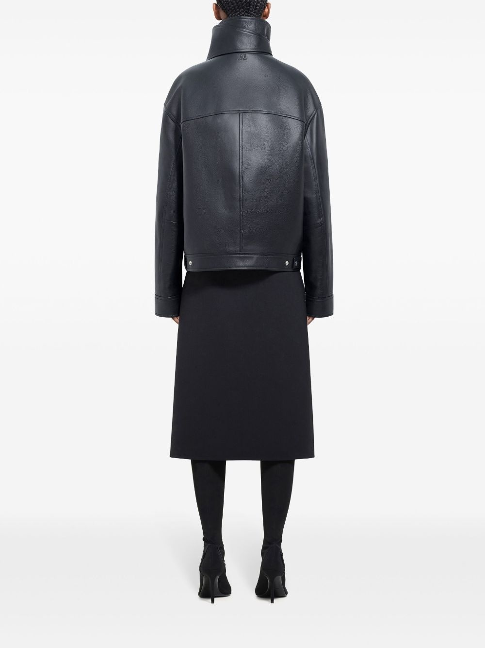 oversized leather jacket - 3