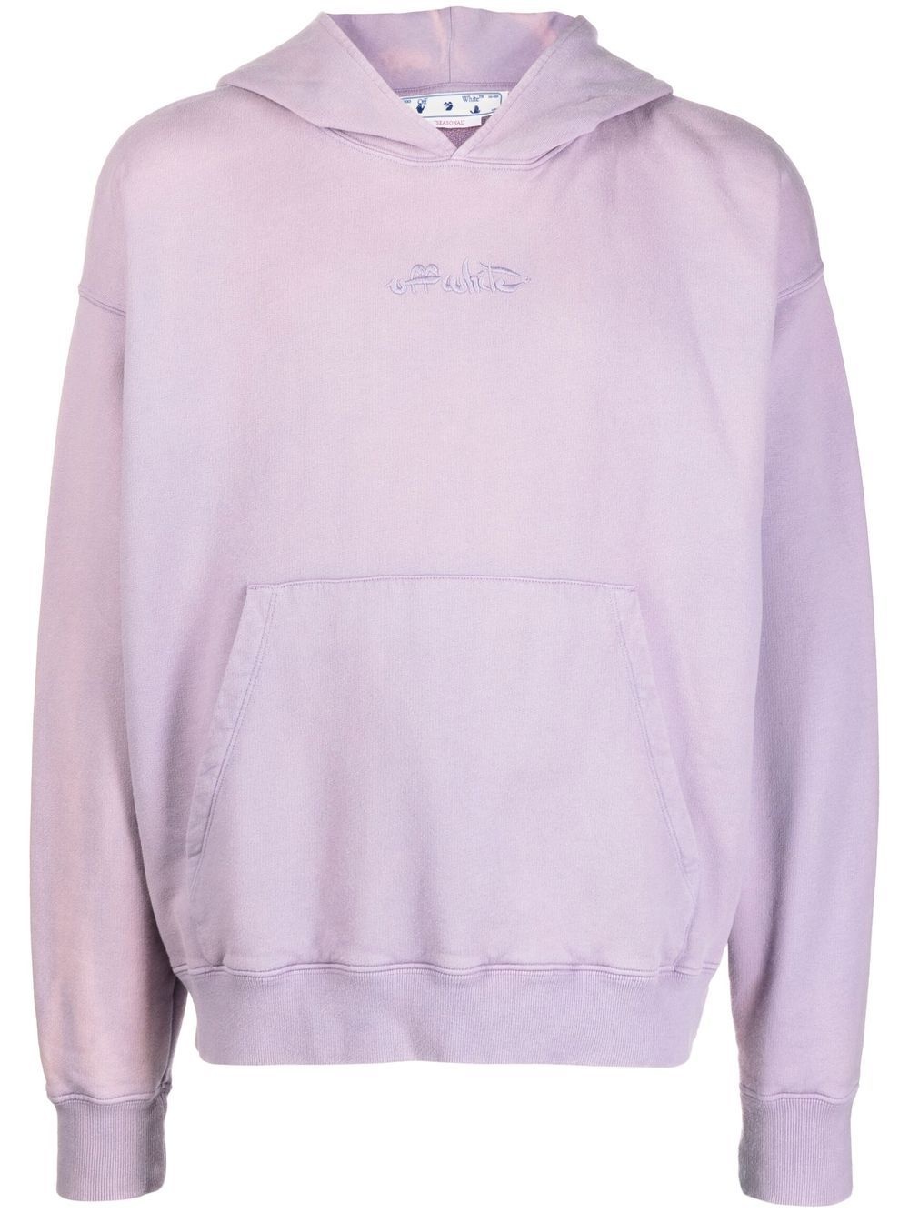 logo-embroidered cotton hoodie - 1