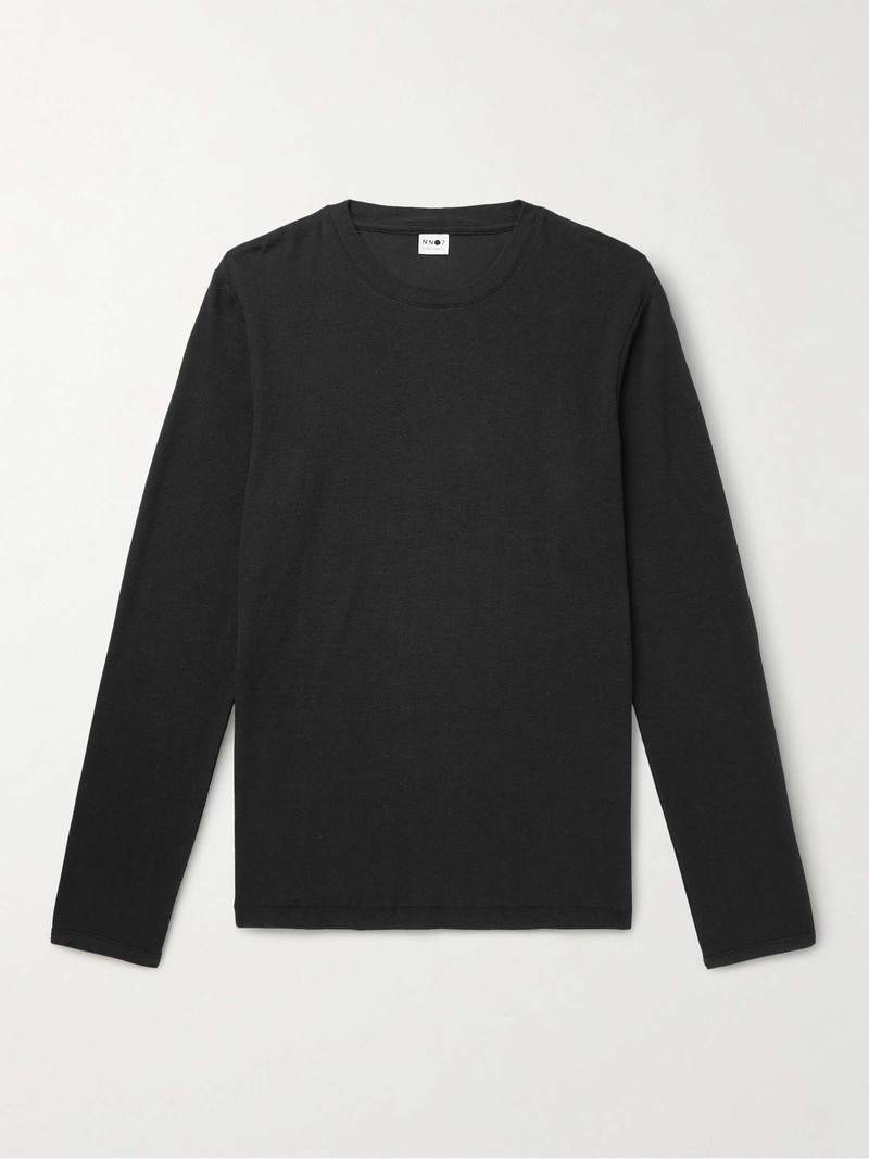 Clive Waffle-Knit Cotton and Modal-Blend T-Shirt - 1