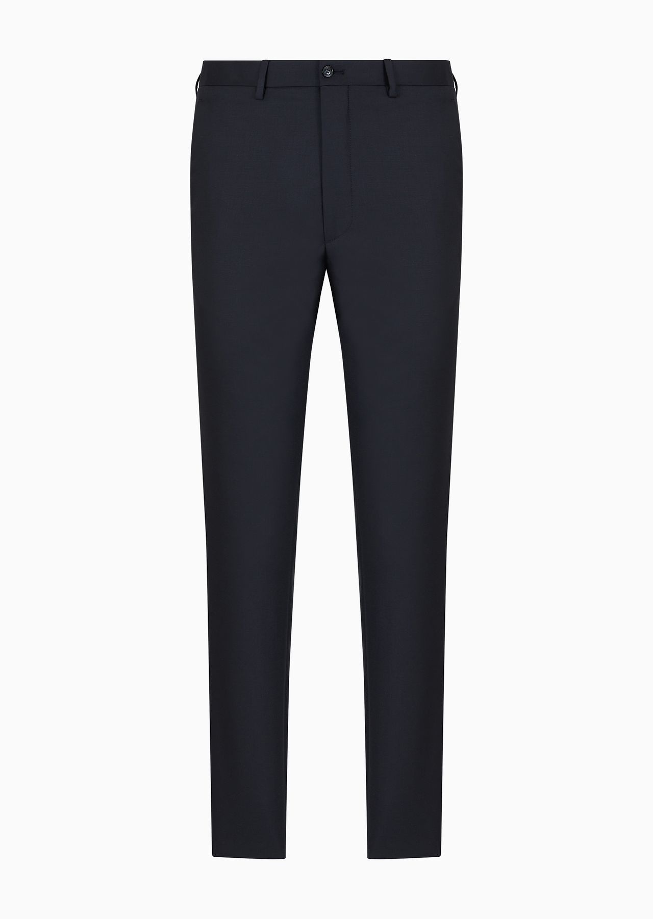 Flat-front trousers in wool and cashmere gabardine - 1