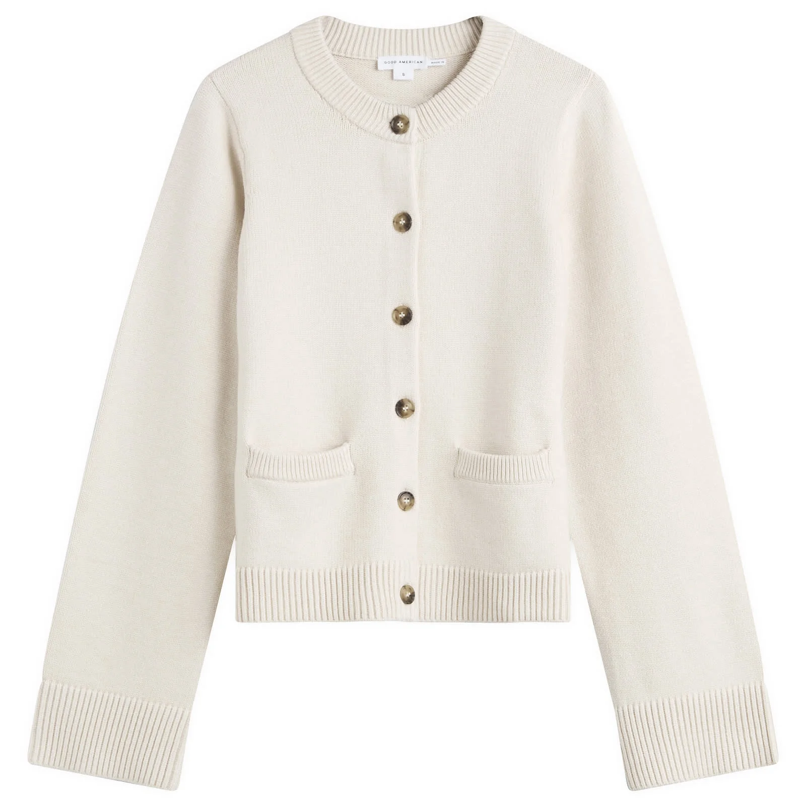 Good American Button Front Knit Cardigan - 1