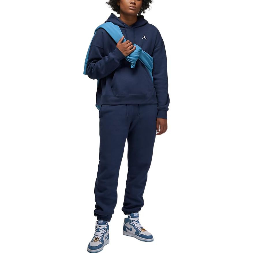 (WMNS) Air Jordan Logo Fleece Hoodie 'Navy' DQ4459-410 - 3